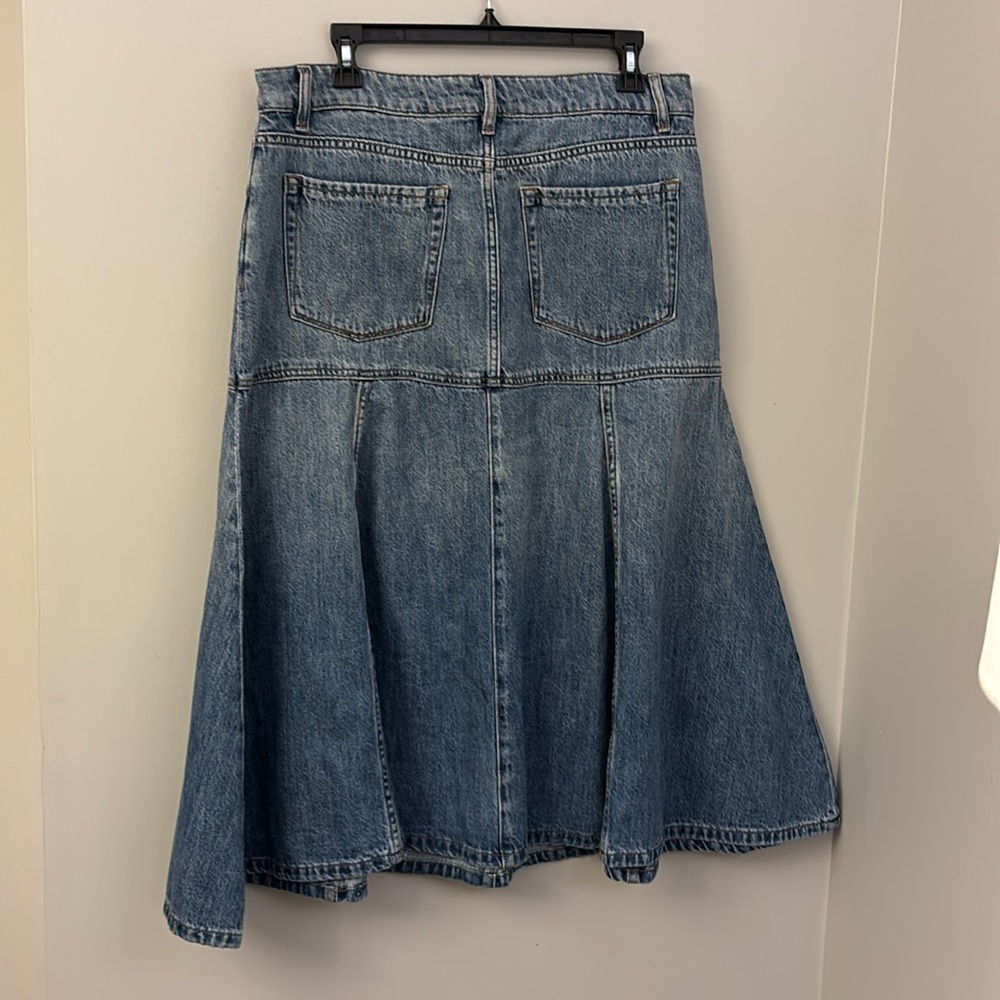 Anthropologie Denim Midi Skirt in Blue - Picture 7 of 10